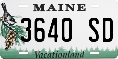 ME license plate 3640SD