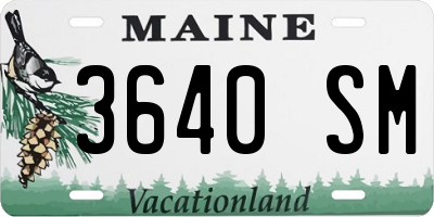 ME license plate 3640SM