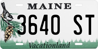 ME license plate 3640ST
