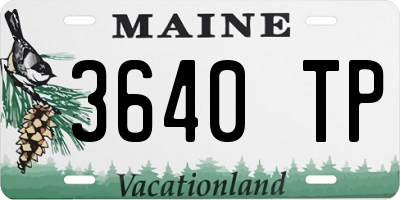 ME license plate 3640TP