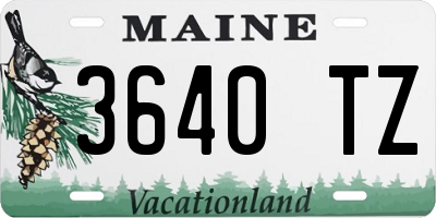 ME license plate 3640TZ