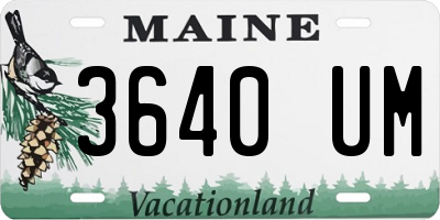 ME license plate 3640UM