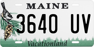 ME license plate 3640UV