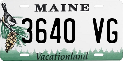 ME license plate 3640VG