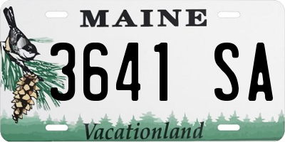 ME license plate 3641SA