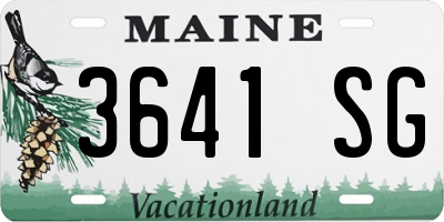 ME license plate 3641SG