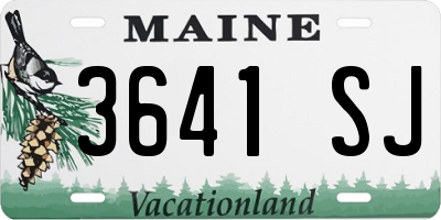 ME license plate 3641SJ