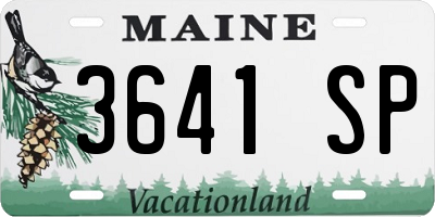 ME license plate 3641SP