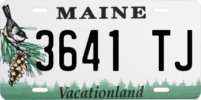 ME license plate 3641TJ