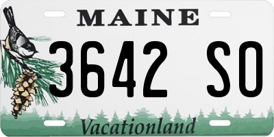 ME license plate 3642SO