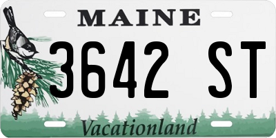 ME license plate 3642ST