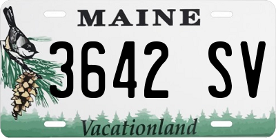ME license plate 3642SV