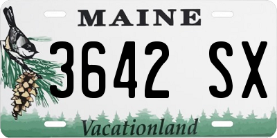 ME license plate 3642SX