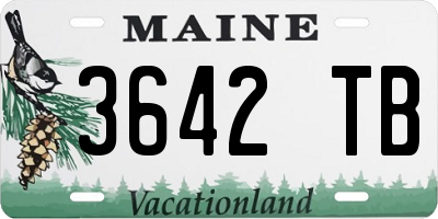 ME license plate 3642TB