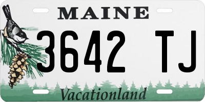 ME license plate 3642TJ