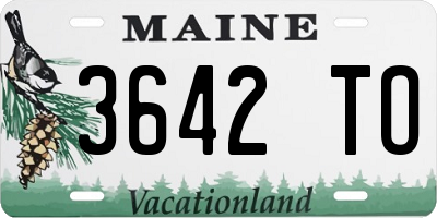 ME license plate 3642TO