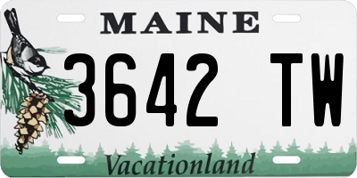 ME license plate 3642TW