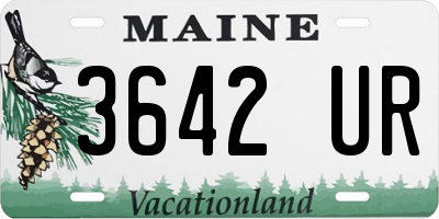 ME license plate 3642UR