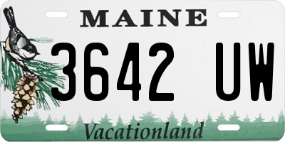 ME license plate 3642UW
