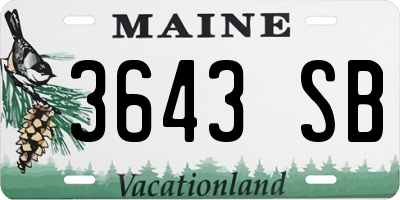 ME license plate 3643SB