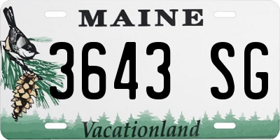 ME license plate 3643SG