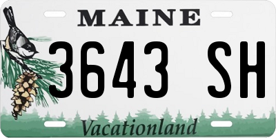 ME license plate 3643SH