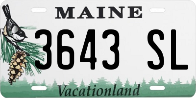 ME license plate 3643SL