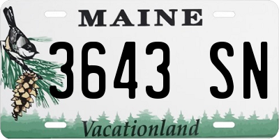 ME license plate 3643SN