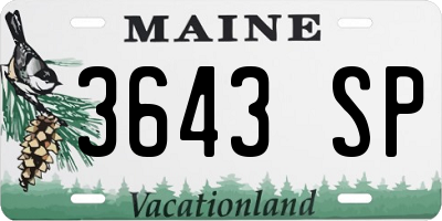 ME license plate 3643SP