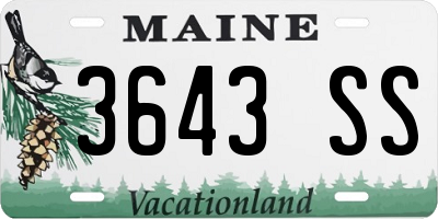 ME license plate 3643SS