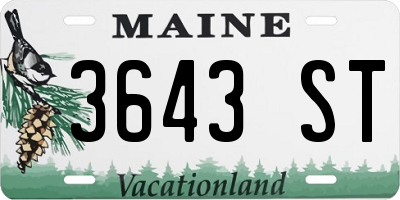 ME license plate 3643ST