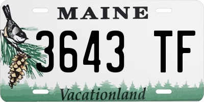 ME license plate 3643TF