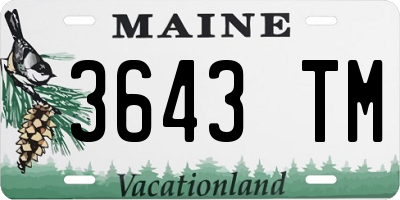 ME license plate 3643TM