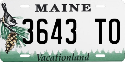 ME license plate 3643TO