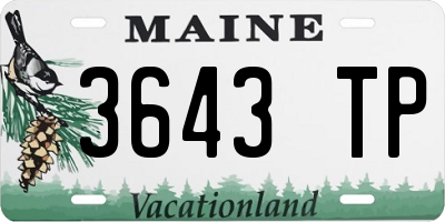 ME license plate 3643TP