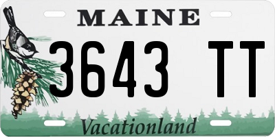ME license plate 3643TT