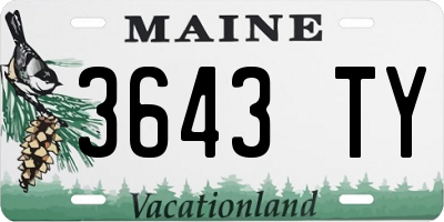 ME license plate 3643TY