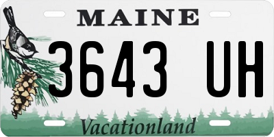ME license plate 3643UH