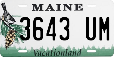 ME license plate 3643UM