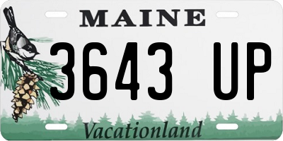 ME license plate 3643UP