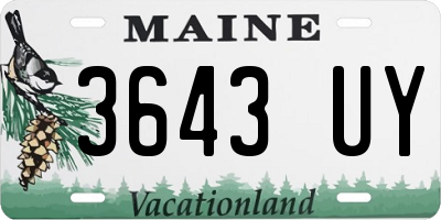 ME license plate 3643UY