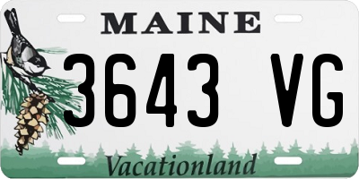 ME license plate 3643VG