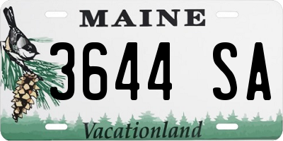 ME license plate 3644SA