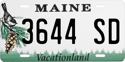 ME license plate 3644SD