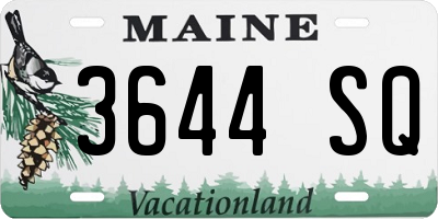 ME license plate 3644SQ