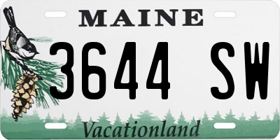 ME license plate 3644SW