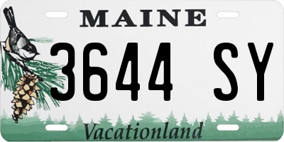 ME license plate 3644SY