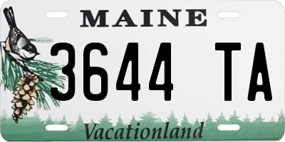 ME license plate 3644TA
