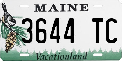 ME license plate 3644TC