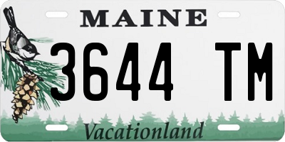 ME license plate 3644TM